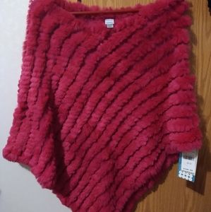 Wilsons leather fuchsia pink poncho
